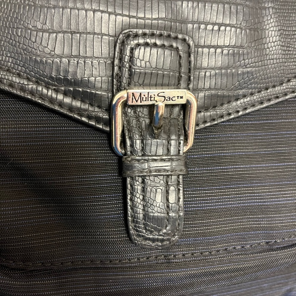 Multisac Black & Blue Nylon/Canvas Women's Crossbody Bag Streetwear Minimalist - Picture 5 of 14